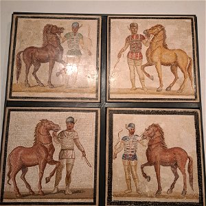 Chariot Teams Mosaic Palazzo Massimo Rome Italy photo