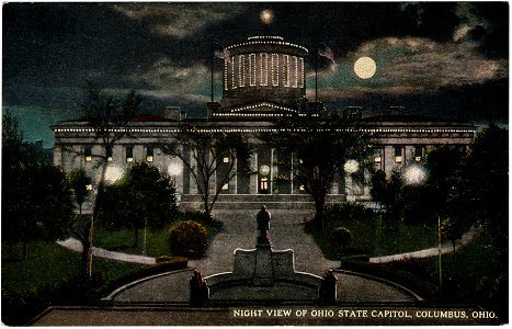 Night View of Ohio State Capitol, Columbus, Ohio (Date Unknown) photo