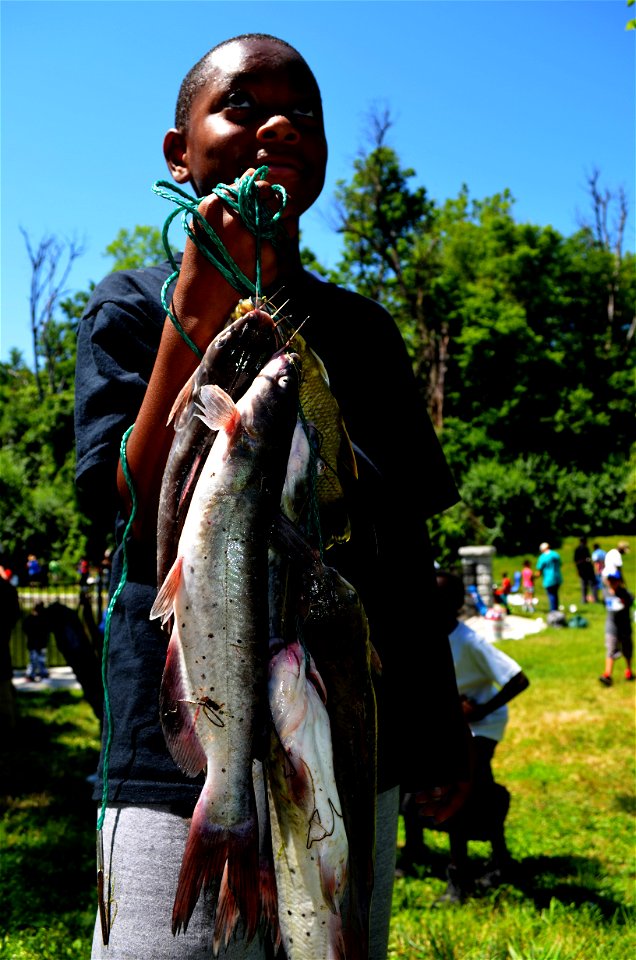 Boy with Catfish photo