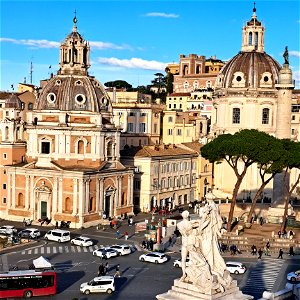 View from Monument to Vittorio Emanuele II first King of united Italy Rome Italy