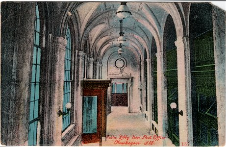 Public Lobby New Post Office, Waukegan, Illinois (1916)