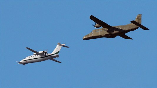 Two Italian Army planes flying in for maintenance