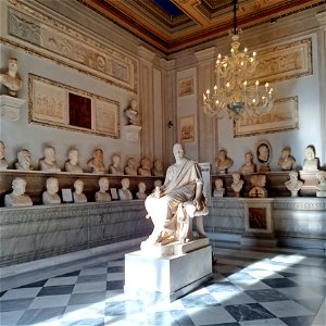 Marble heads Capitoline Museum Rome Italy
