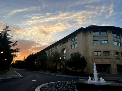 Gates Computer Science Building Sunset photo