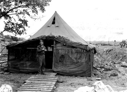 SC 364359 - Temporary location of the Industrial Dept. At the U.S. Naval Repair Base. Okinawa. 20 July, 1945. photo