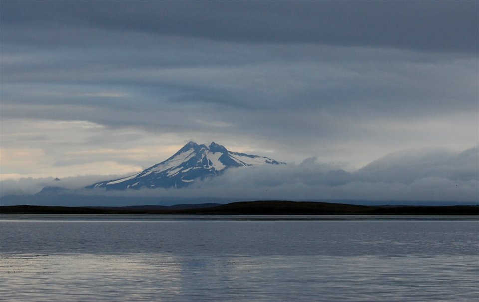 View of Volcanoes from Izembek Lagoon