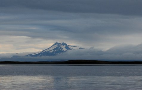 View of Volcanoes from Izembek Lagoon photo