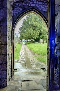 The Pilgrims Way Framed by Boxley Church Doorway