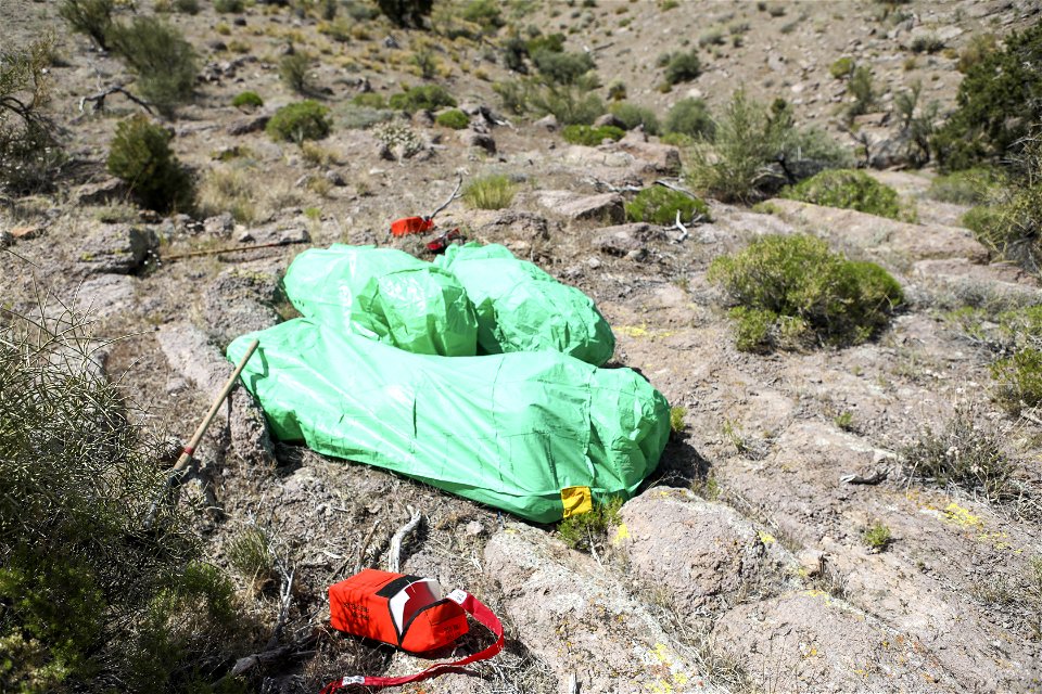 MAY 15 Firefighters practice deploying fire shelters