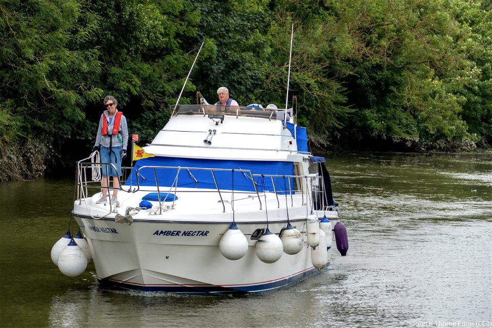 Amber Nectar Boat. River Medway. Allington Lock.