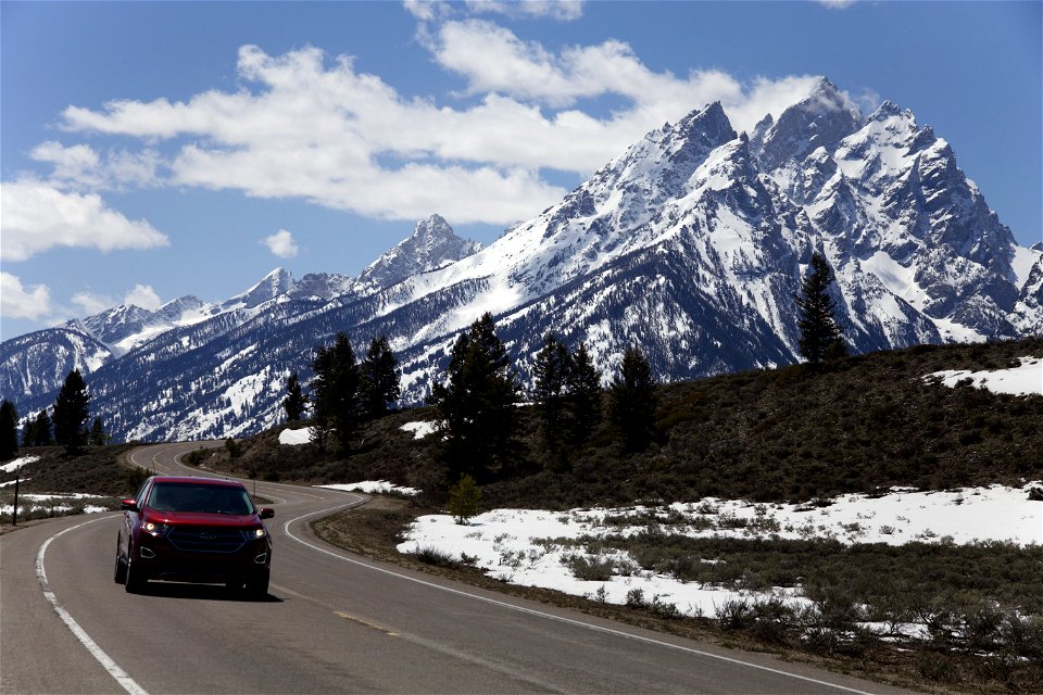 Views Along the Teton Park Road in Spring