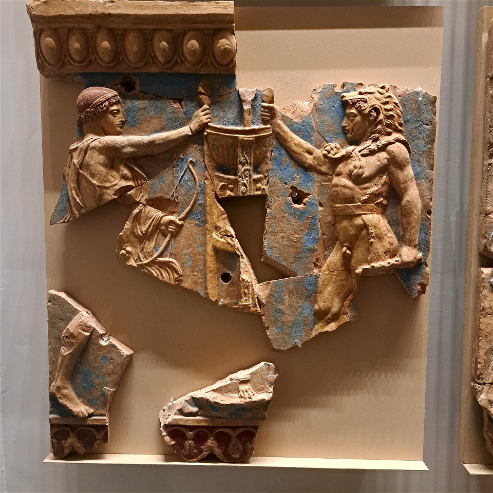 Hercules vs Neptune Motifs from Augustus' Palace Roman Forum Rome Italy