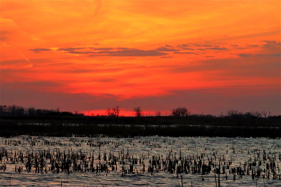 Sunset at Huron Wetland Management District South Dakota