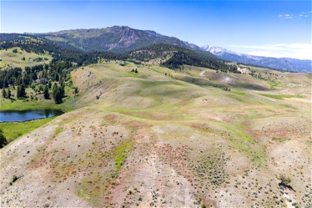 Yellowstone flood event 2022: bench between Slide Lake and Old Gardiner Road