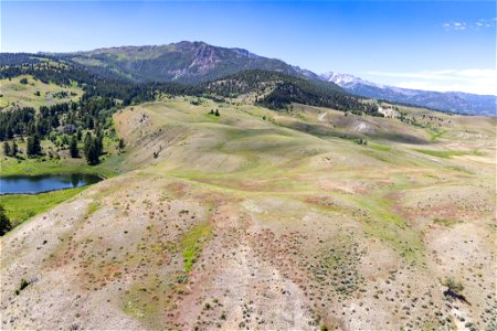 Yellowstone flood event 2022: bench between Slide Lake and Old Gardiner Road photo