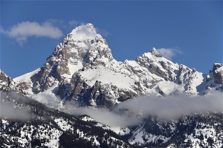 Grand Teton and Mount Owen in Winter