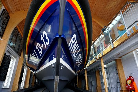 RNLI Swanage 13 13 Shanon Class moments before launching