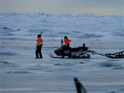 Polar bear patrol trainees in Wales, Alaska