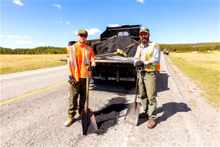 Patching pot holes near Canyon Junction (2) photo
