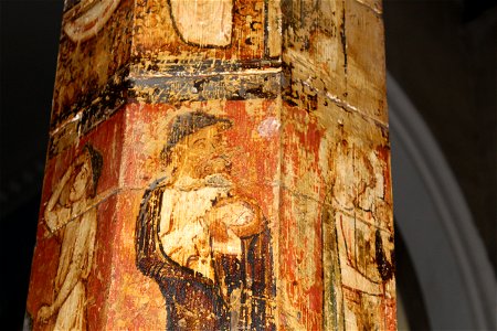One of the greatest treasures in the church is the painted column featuring ten events in the life of our Lord.  Dating from circa 1306, the column is one of only a few to survive in Britain.