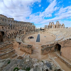 Fudll view of Amphitheatre of El Jem Tunisia photo