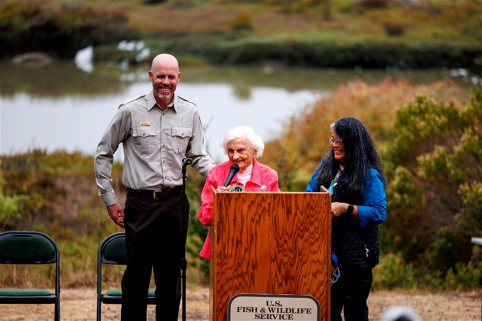 Local environmental advocate speaks during opening ceremony