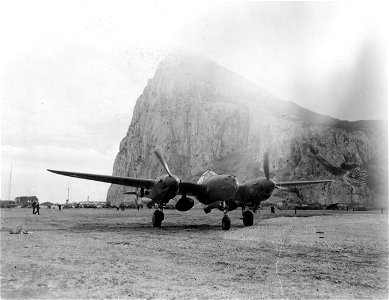 SC 329932 - American fighter on airdrome somewhere in Mediterranean Theater of War.