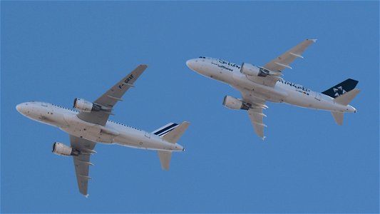 Two Airbus A319 on their way to MUC: photo