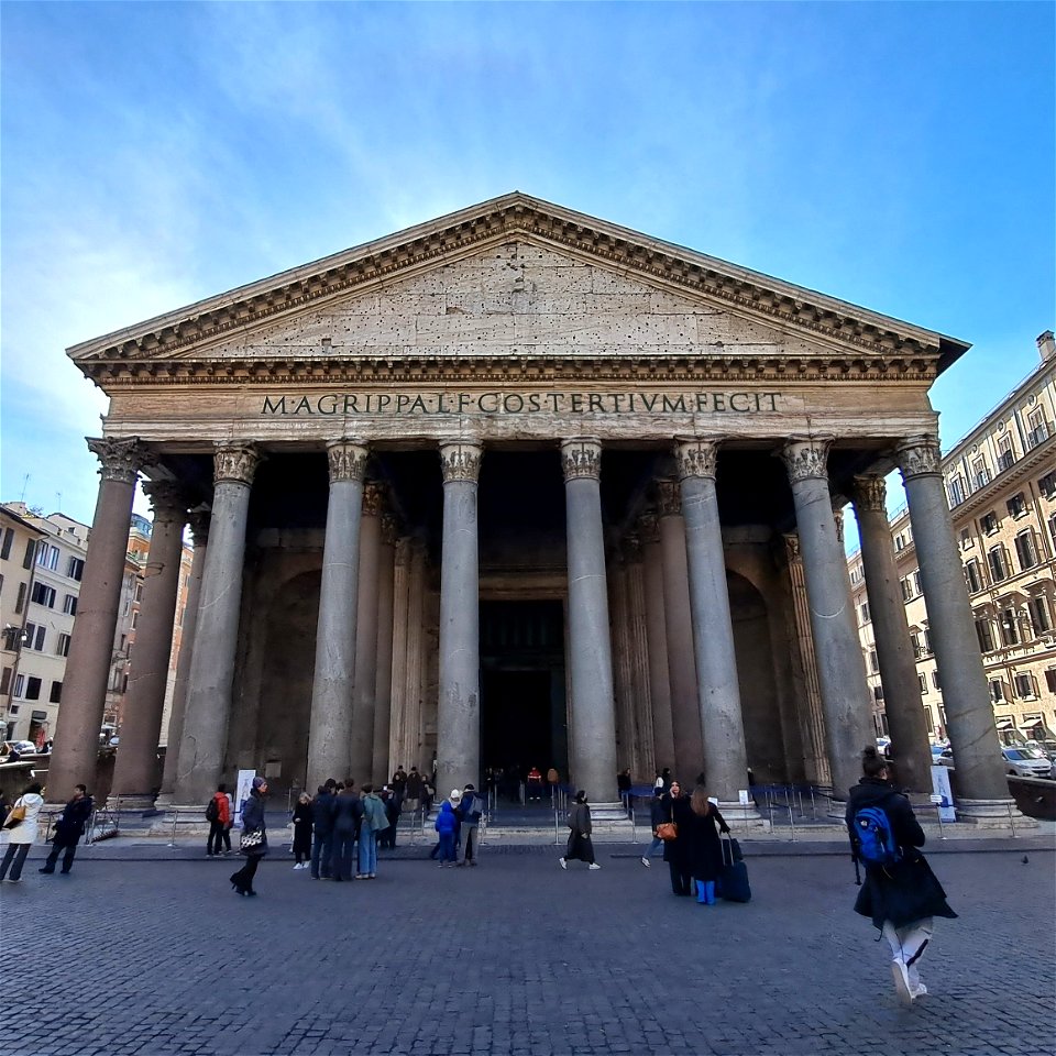 Front with Agrippa quote Pantheon Rome Italy