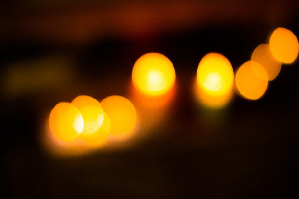 Blurry night black bokeh