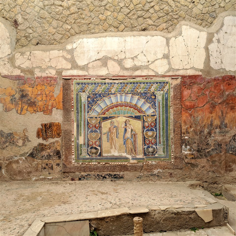 Summer Triclinium House of Neptune and Amphitrite named after this mosaic  Herculaneum Italy
