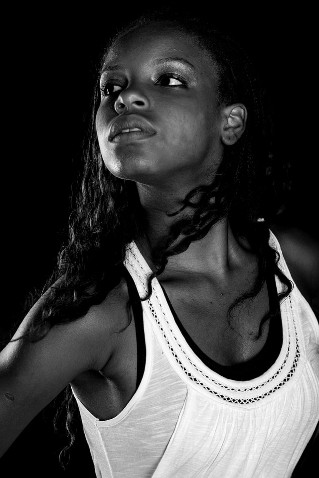 Model shooting woman