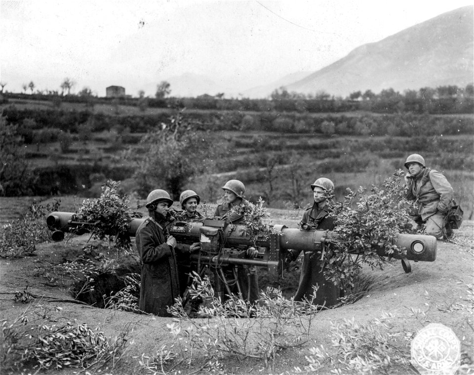 SC 396858 - Long shot of height finder used by 68th Coast Artillery Anti-Aircraft Battalion.