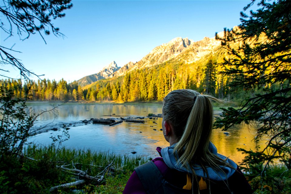 Visitor at String Lake Trail