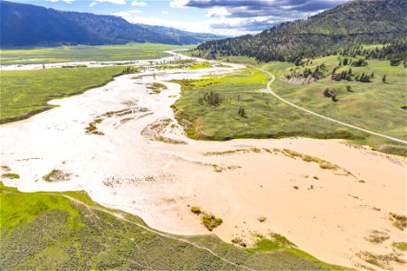 Yellowstone flood event 2022: Confluence of Soda Butte Creek and Lamar River