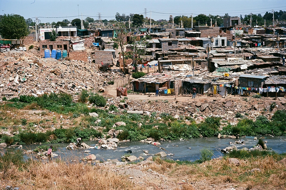 Slum shantytown houses