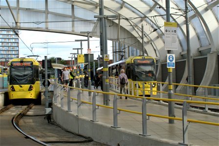 Metrolink trams at Manchester Victoria photo