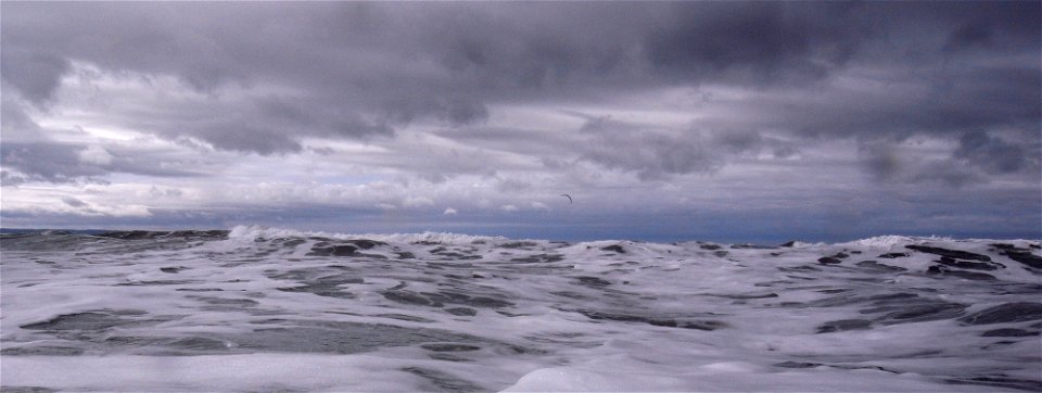 Kiteboarding, Waves, Saunton Sands Beach, Braunton, North Devon, UK   4th Oct 2022  Sea&Sea DX-2G photo