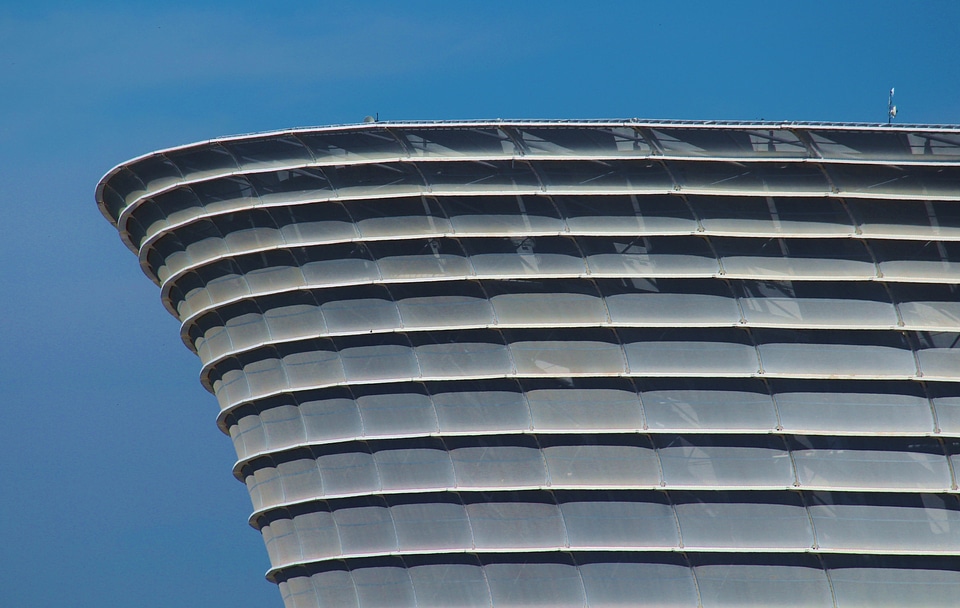 Stadium blue sky construction