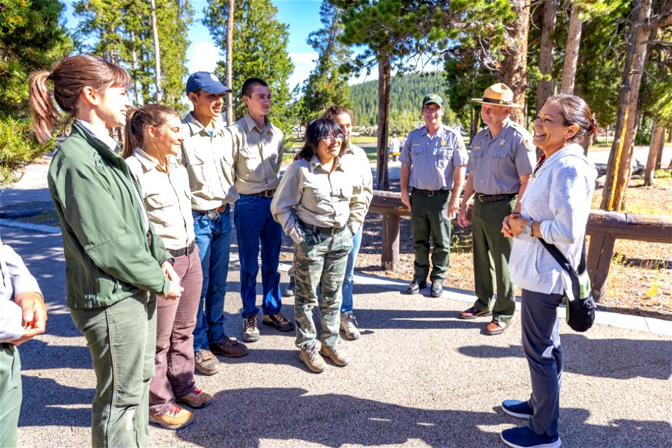 Yellowstone flood event Secretary Halland meets with Yellowstone Youth Corps members (3)