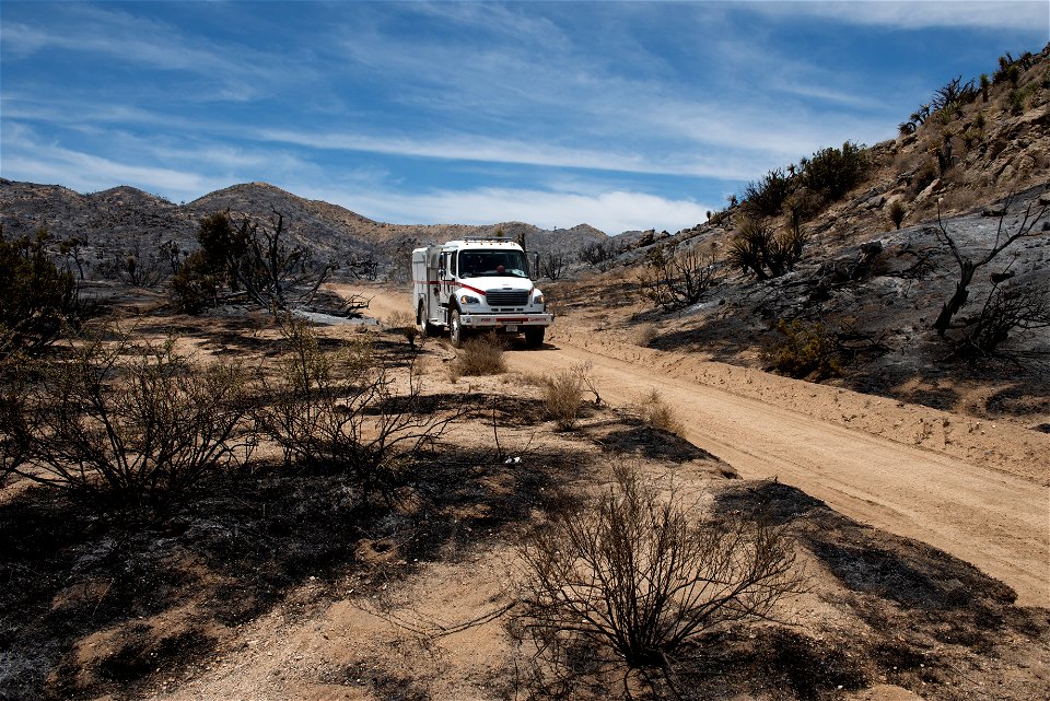 A Fire Engine in the Elk Fire's Burned Area