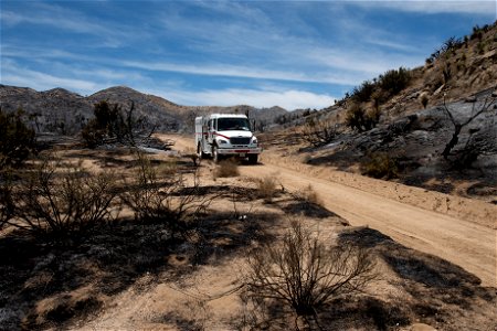 A Fire Engine in the Elk Fire's Burned Area photo