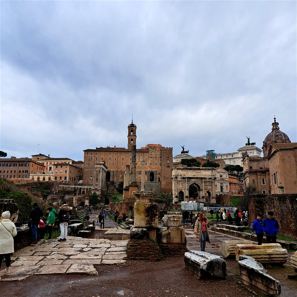 View back to Tabularium in the Capitalone Museum Roman Forum Rome Italy