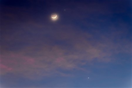 Jupiter, Venus, and the Crescent Moon on 2-22-23 photo