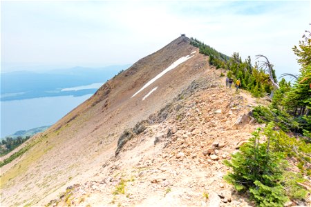 Hikers descend from Mt. Sheridan summit photo