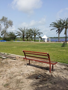 Nature amusement park bench photo