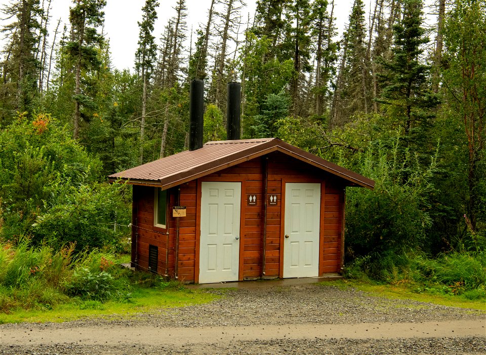 Pit toilets at the Brooks Falls Trailhead - Photo courtesy of C. Chapman