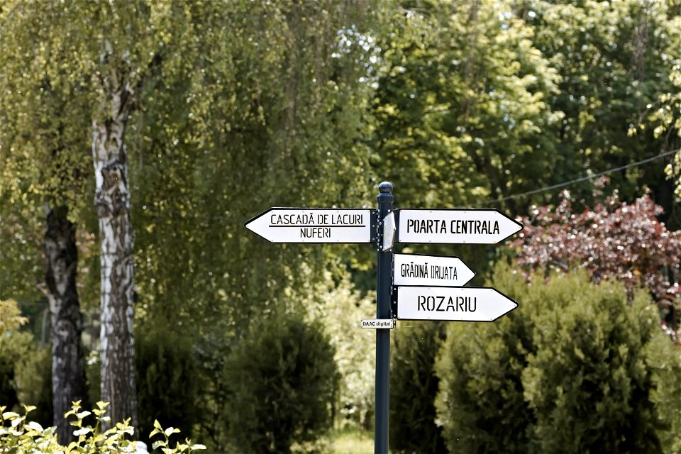 Road signs, Chisinau Botanical Garden