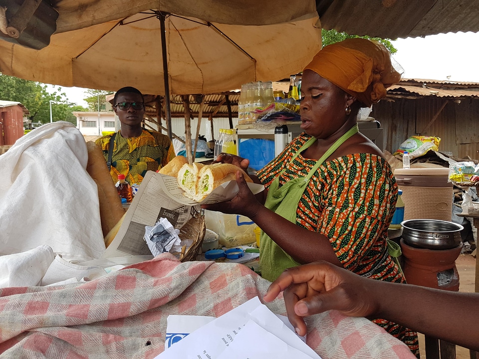 Food woman saleswoman