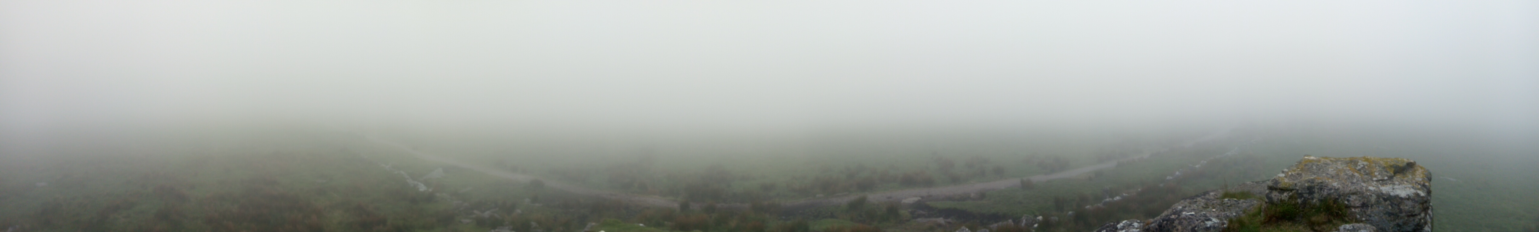 IMG_20220605_101020 Perambulation Marker Point ( Excalibur / Cobra Legend ) , Rolling Mist, South Hessary Tor, Princetown, Dartmoor National Park, Devon, UK. 5th June 2022 (Apple Ipod Panoramic Photo)